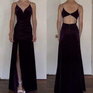 Deep Purple Velvet Formal Dress